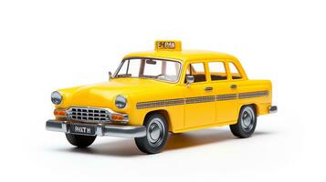 exibindo uma 3d miniatura Táxi. generativo ai foto