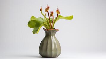 foto do jarro plantar flor dentro Panela isolado em branco fundo. generativo ai