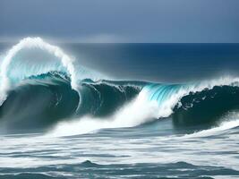 grande onda em a oceano foto