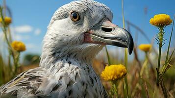 fechar-se foto do uma albatroz olhando qualquer direção. generativo ai