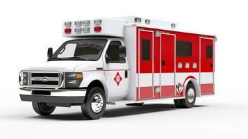 exibindo uma 3d miniatura ambulância. generativo ai foto