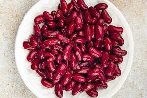 vermelho feijões legumes pronto para comer Aperitivo refeição Comida lanche em a mesa cópia de espaço Comida fundo foto