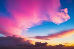 nublado céu às pôr do sol fundo. ai generativo pró foto