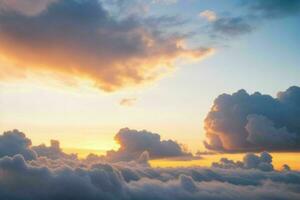 nublado céu às nascer do sol fundo. ai generativo pró foto