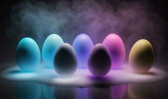 etéreo Páscoa ovos uma sonhadores fundo com suavemente pintado cores foto