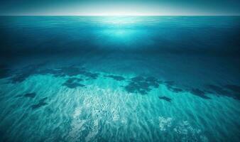 etéreo azul mar superfície a partir de acima uma sonhadores fundo para seu desenhos foto