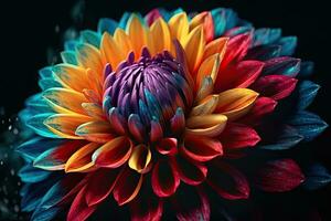vibrante abstrato flor Projeto a partir de múltiplo Câmera ângulos foto