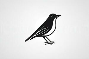 minimalista gráfico do uma pássaro dentro Preto e branco foto