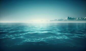 etéreo azul oceano fundo com suave sombras foto