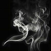 etéreo fumaça movimento em Sombrio fundo foto