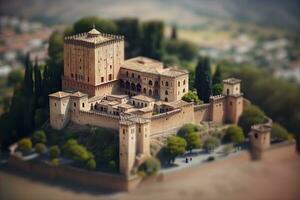 a alhambra Palácio dentro Espanha uma miniatura mundo do beleza foto