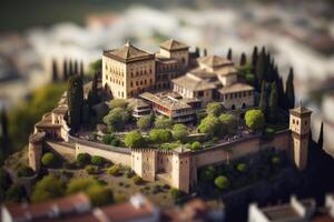 a alhambra dentro granada Espanha uma miniatura mundo do beleza foto