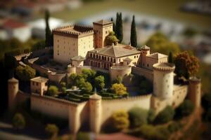 miniatura Visão do a alhambra Palácio dentro Espanha foto