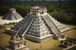 descobrindo a miniatura mundo do chichen itza México foto