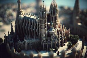 sagrada familia uma miniatura obra-prima do Barcelona icônico basílica foto