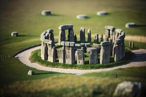 miniatura stonehenge dentro Inglaterra foto