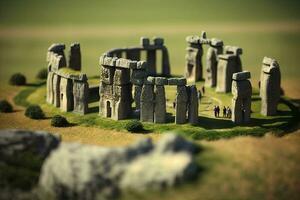 miniatura stonehenge dentro Inglaterra foto