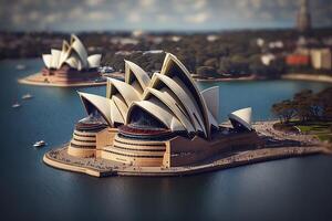 miniatura Visão do Sydney ópera casa dentro Austrália foto