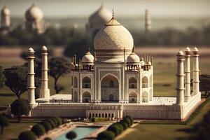 miniatura taj mahal dentro Índia com Alto detalhe foto