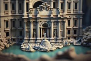 miniatura Trevi fonte dentro Itália foto