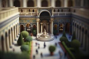 miniatura Visão do Vaticano museus dentro Roma Itália foto