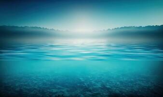 etéreo profundo azul lago água abstrato fundo para profissional usar foto