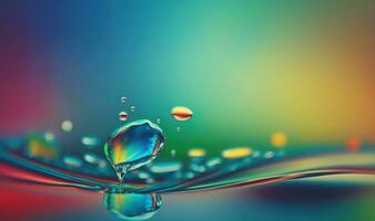 etéreo água gotícula respingo dentro vibrante cores para criativo fundos foto