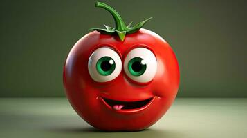 adorável desenho animado tomate personagem com espaço para texto foto