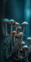 sobrenatural vibrações do minimalista macro funghi fotografia foto