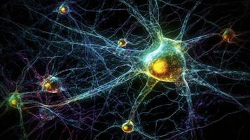 neuronal rede dentro açao uma futurista tecnologia conceito foto