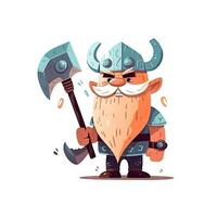 adorável viking bebê com Machado ilustração foto