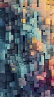 digital inspirado abstrato obra de arte com pixelizada formas e vibrante cor paleta ai gerado foto