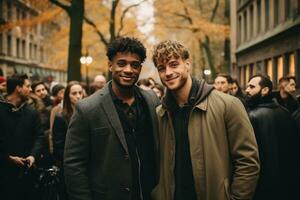 romântico beijo entre dois homens ai gerado foto