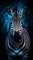 colagem do zebras em Sombrio fundo generativo ai foto