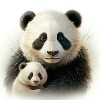fofo mamãe e bebê panda dentro Disney estilo clipart ai gerado foto