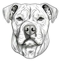 americano buldogue face mão desenhado clipart imagem ai gerado foto