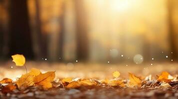 encantador outono floresta fundo para Ação de graças ai gerado foto