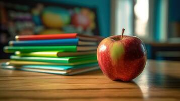 fechar-se costas para escola suprimentos ai gerado foto