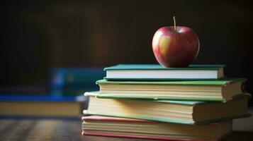 pilha do cinco escola livros ai gerado foto