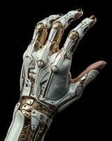 robótico mão com cinco dedos ai gerado foto