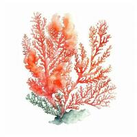 colorida aguarela pintado à mão pequeno peça do coral ilustração para bebê livro ai gerado foto