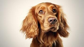 adorável Cocker spaniel cachorro em branco fundo ai gerado foto