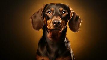 adorável dachshund cachorro dentro altamente detalhado ilustração ai gerado foto