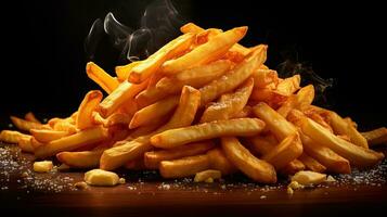 delicioso dobra cortar francês fritas isolado ai gerado foto