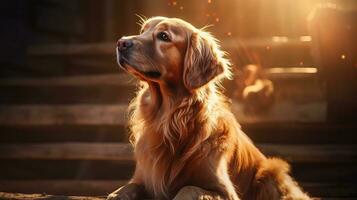 dourado retriever cachorro dentro surpreendente detalhe ai gerado foto