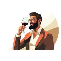 elegante homem desfrutando vinho dentro minimalista estilo ai gerado foto