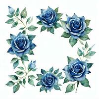 aguarela azul rosas clipart foto