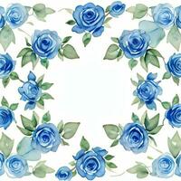 aguarela azul rosas clipart foto