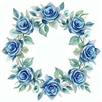 aguarela azul rosas clipart foto