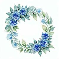 aguarela azul rosas clipart foto